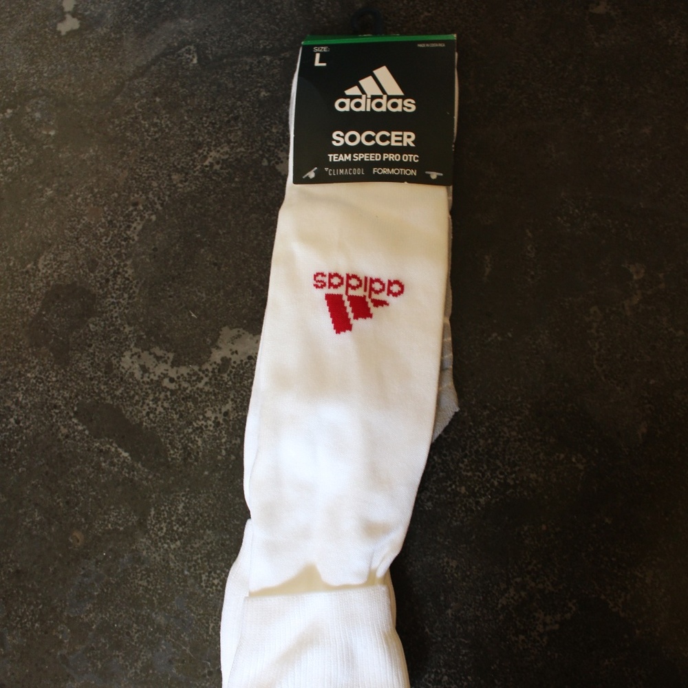 Adidas, Team Speed Pro OTC long socks UNISEX  Large White. NWT